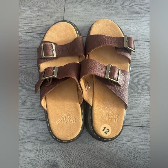 Dr. Martens  Josef Brown Leather Buckle Sandals